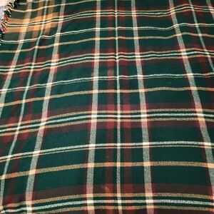 Faribo Cozy Plaid Throw Blanket - Green Red Yellow Vtg Faribault Woolen Mill Co.
